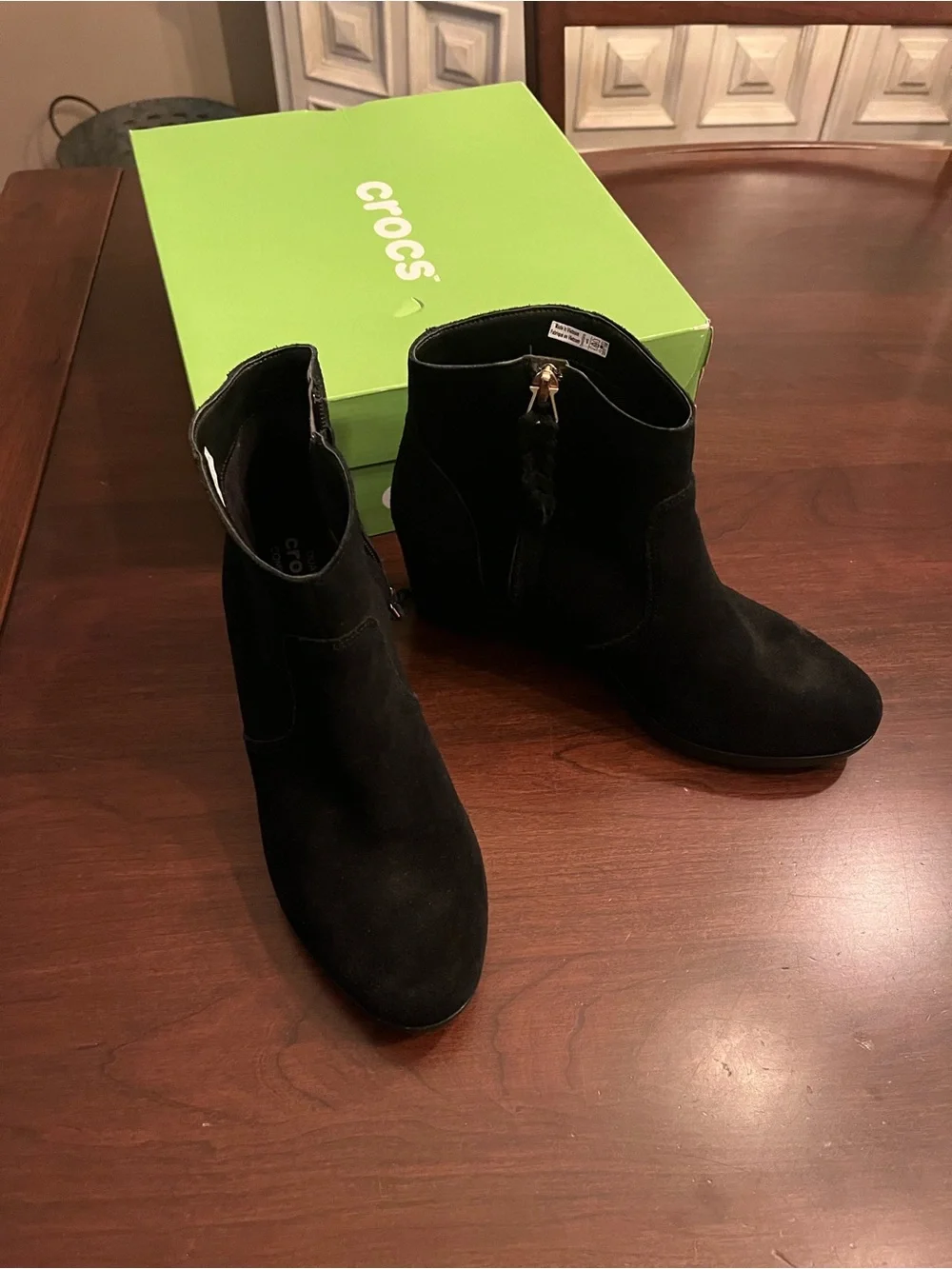 Crocs Leigh Suede Wedge Bootie